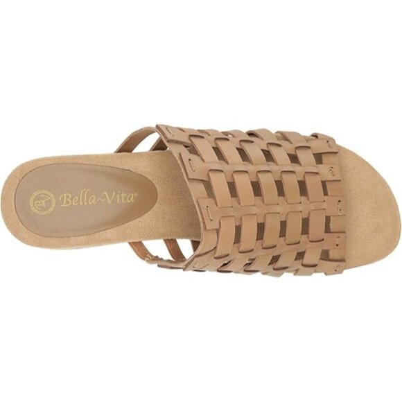 Bella Vita Oaklynn Wedge Sandal Leather Tan Sandal Women's Size 8M - Picture 6 of 9